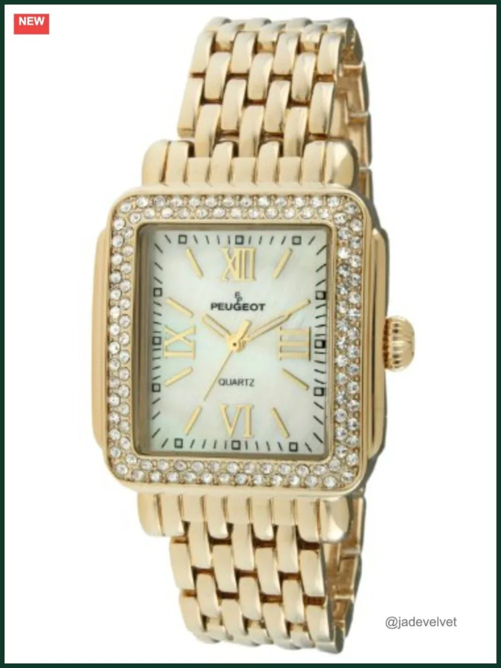 Women's Rectangle Crystal Bezel Roman Numeral Bracelet Watch